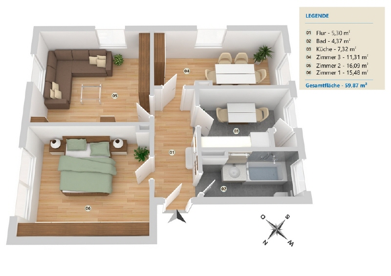 Grundriss - 10602 - Paulinenstrasse_17b_EG_rechts_Flowfact_1900_2300_jpg